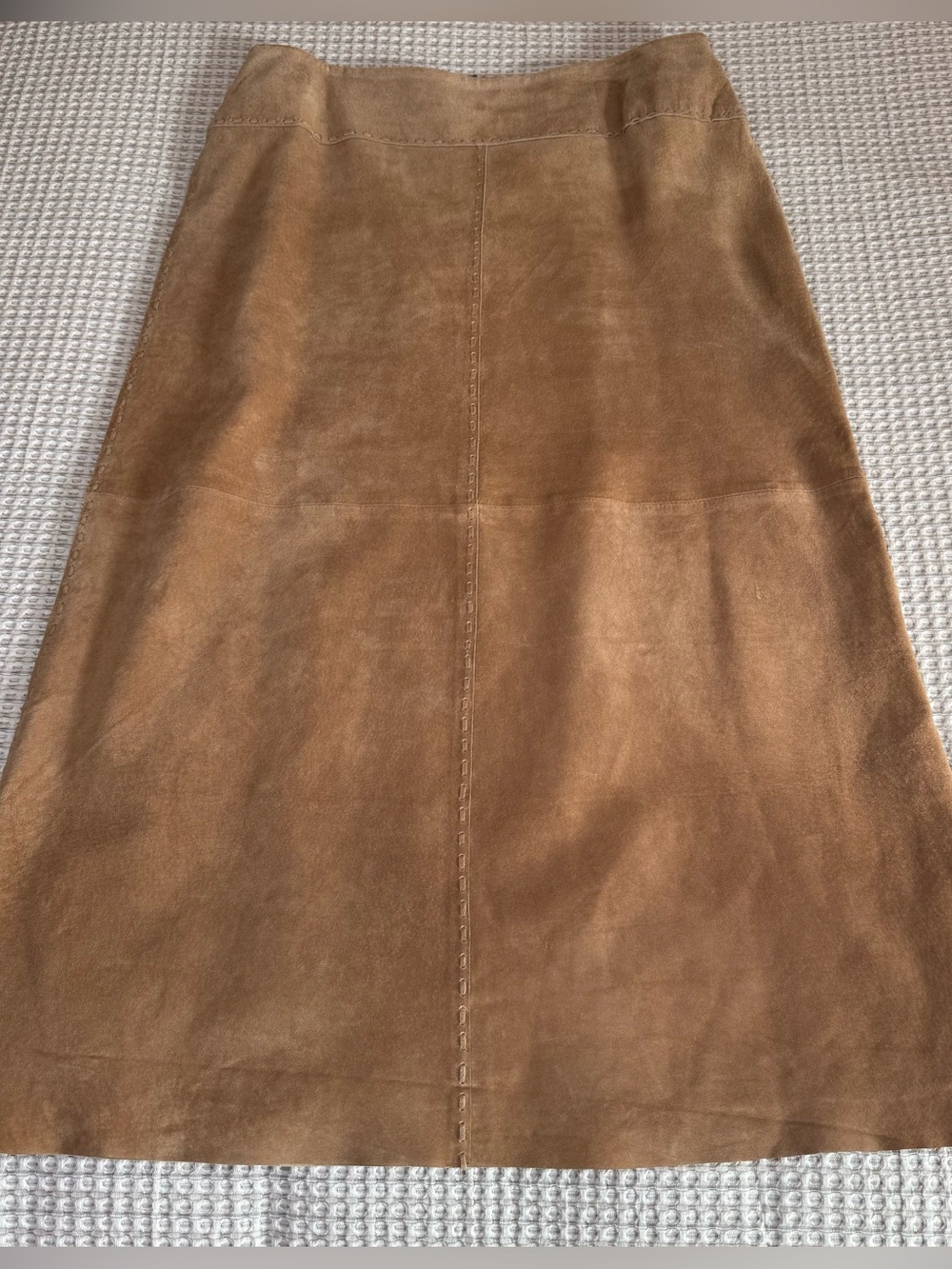 Margaret Godfrey Vintage Suede Leather Long Skirt Size 14 Western Boho Cowgirl